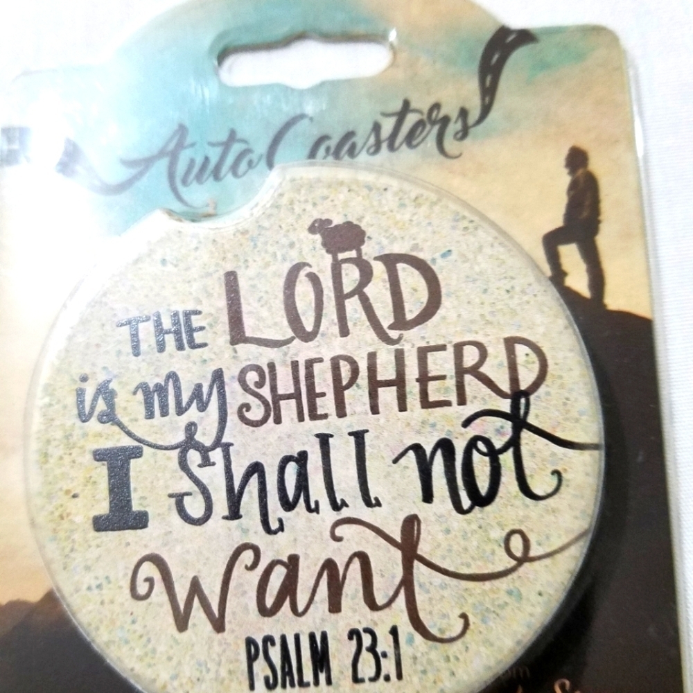 Auto Coaster "The Lord is my shepherd I shall not want" Psalm 23:1 - Picture 2 of 3